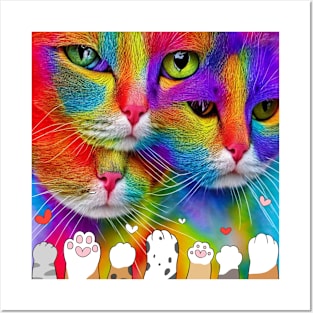 Colorful Cats Posters and Art